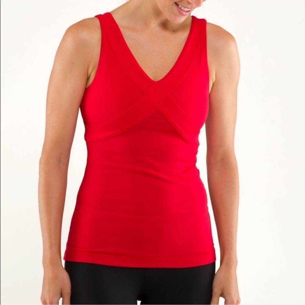 Lululemon Currant Red Cross-Front Tank Top | Size 2